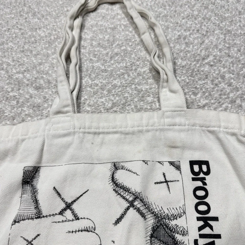 KAWS WHAT PARTY 2021 Brooklyn Museum Exhibition Tote Bag - White PRE OWNED